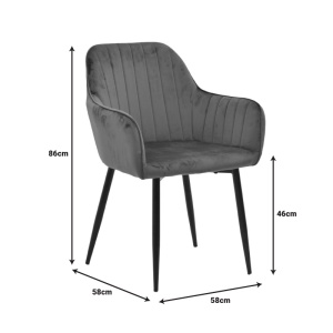 Scaun cu Brate Model Noor, Verde/Negru , 58x58x86 cm - Img 7
