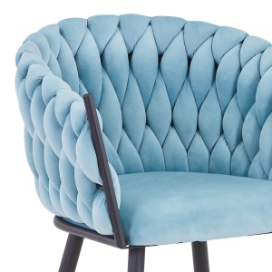 Scaun cu Brate Model Vivian, Albastru deschis, 61x55x80 cm - Img 5