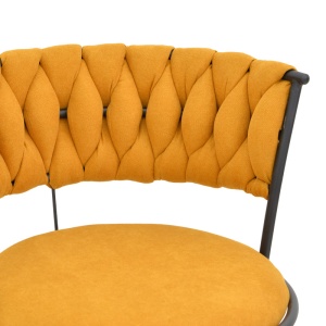 Scaun de bar Alkia, galben/negru, 50x56x95 cm - Img 6