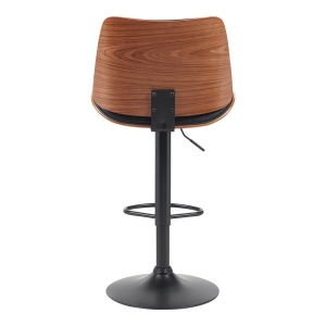 Scaun de bar Amani, negru/nuc, 50.5x54x87.5-107.5 cm - Img 4