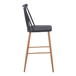 Scaun de bar Aurora I, negru/natural, 42x47x99 cm - Img 2