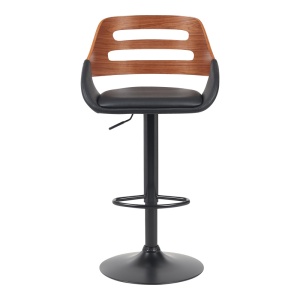 Scaun de bar Fern, negru/nuc, 50x48.5x89-110.5 cm - Img 4