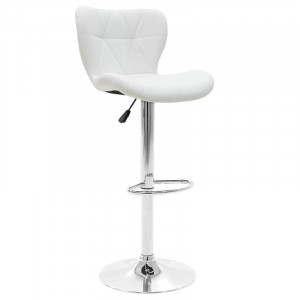 Scaun de bar, inaltime ajustabila, Model Coozy, Alb, 46x47x112 cm