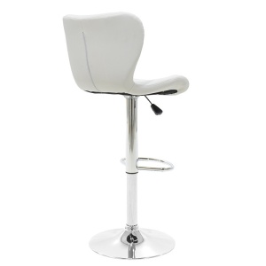 Scaun de bar, inaltime ajustabila, Model Coozy, Alb, 46x47x112 cm - Img 2