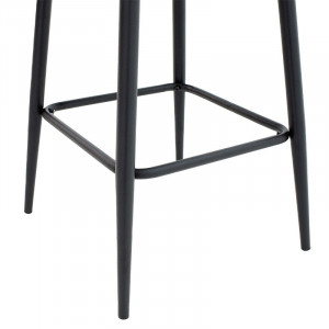 Scaun de bar Inflame inaltime piele ecologica antracit - metal negru - Img 7