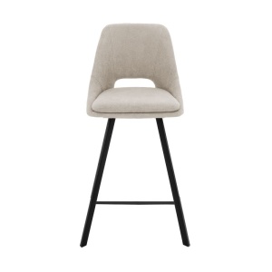 Scaun de bar Initiate, crem/negru, 48x56x98 cm - Img 5