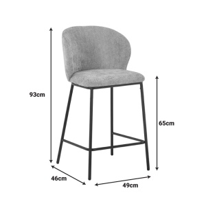 Scaun de bar Karg, gri, 49x46x93 cm - Img 5