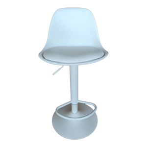 Scaun de bar Louser, alb, 44x46x114 cm - Img 3