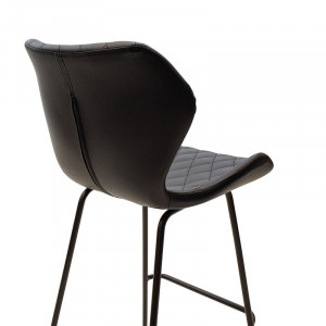 Scaun de bar Model Theo, Negru, 48x51x103 cm - Img 6