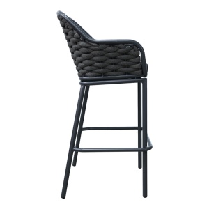 Scaun de bar pentru exterior Model Zuki, Gri, 55x54x109 cm - Img 3