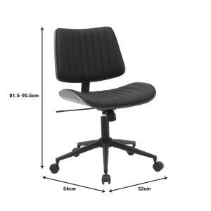 Scaun de birou Amani, negru/nuc, 52x54x90.5 cm - Img 6