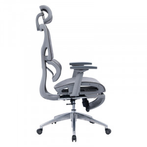 Scaun de birou manager cu suport pentru picioare Thelonius plasa gri - Img 3