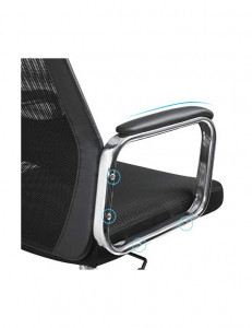 Scaun de birou, Songmics, 140 Kg, Negru, OBN33BK - Img 5