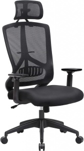 Scaun de birou, Songmics, Negru-Gri, 68x65x(118.5-128) cm - Img 2