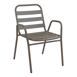 Scaun de exterior, Model Sussie, culoare sampanie, metal si aluminiu, 45x62x76 cm - Img 2