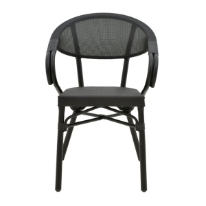 Scaun de grădină Isaia Negru 57x57x83 cm - Img 4
