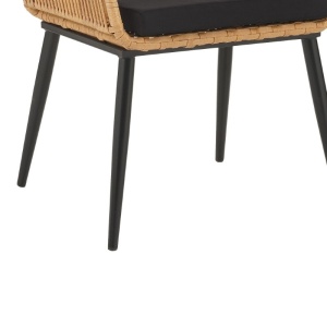 Scaun de grădină Tanish Negru 58x58.5x87 cm - Img 5
