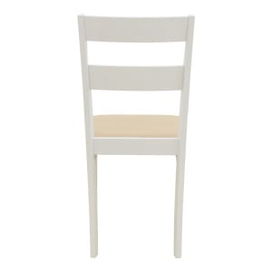 Scaun dining Dallan, din lemn de arbore de cauciuc, Alb, 40 × 47,5 × 89 cm - Img 6