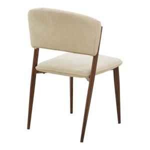 Scaun dining Dolez, tapițat cu material textil, Bej/Nuc, 49 × 58,5 × 82 cm - Img 2