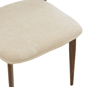 Scaun dining Dolez, tapițat cu material textil, Bej/Nuc, 49 × 58,5 × 82 cm - Img 7