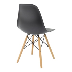 Scaun dining Julita, din polipropilenă, Negru/Natur, 46 × 52 × 81 cm - Img 2