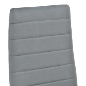 Scaun dining Parker, tapițat cu catifea, Gri/Negru, 41 × 48 × 96 cm - Img 6