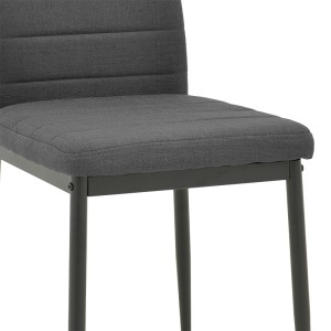 Scaun dining Parker, tapițat cu material textil, Negru/Gri, 41 × 48 × 96 cm - Img 7