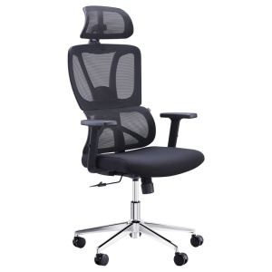 Scaun directorial Aish, negru, 64x66x120-130 cm