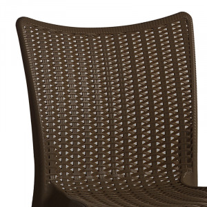Scaun exterior Confident plastic culoare maro inchis - Img 2
