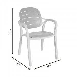 Scaun exterior Gentle plastic culoare alb, cappuccino - Img 4