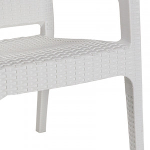 Scaun exterior Halcyon plastic culoare alba - Img 3