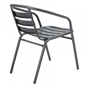 Scaun exterior Tade din metal de culoare gri inchis - Img 2