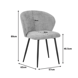 Scaun Karg, bej/negru, 57x62x80 cm - Img 5