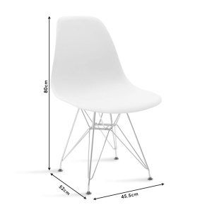 Scaun Model Adelle, Negru/Argintiu, 46x55x81 cm - Img 8