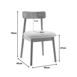 Scaun Model Houlian, Natur, 46x45x78 cm - Img 5
