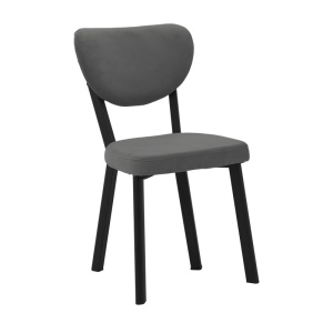 Scaun Model Joley, Negru/Gri inchis, 50x50x77.5 cm
