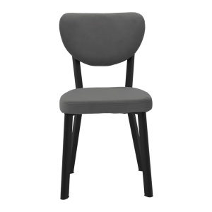 Scaun Model Joley, Negru/Gri inchis, 50x50x77.5 cm - Img 4