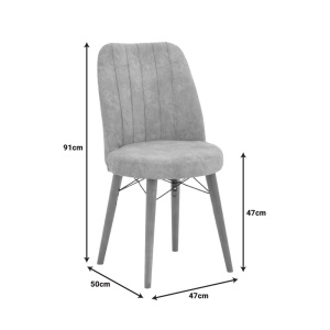 Scaun Model Nevis, Maro/Nuc/Negru, 47x50x91 cm - Img 7