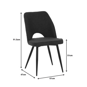 Scaun Model Renish, Verde inchis/Negru, 49x67x91 cm - Img 6
