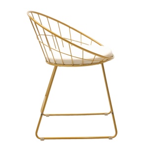 Scaun Model Seth, Auriu/alb, 58x50x71 cm - Img 4