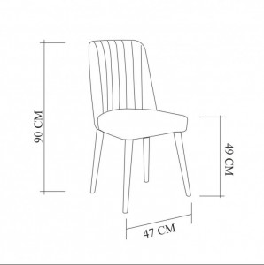 Scaun Model Stormi, Gri/Natur, 48x39x100 cm - Img 3