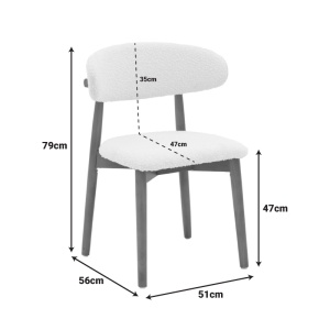 Scaun Model Ubene, Nuc/Alb, 51x56x79 cm - Img 8