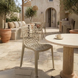 Scaun stivuibil Hush, cappuccino, 50x57x80 cm - Img 2