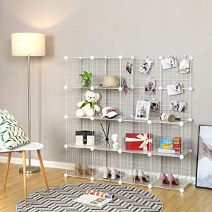 Set 16 cutii de depozitare, Songmics, Alb, 123x31x123 cm - Img 1