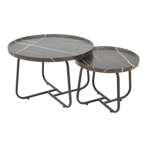 Set 2 Masute de Cafea Model Crismory, Negru/Negru