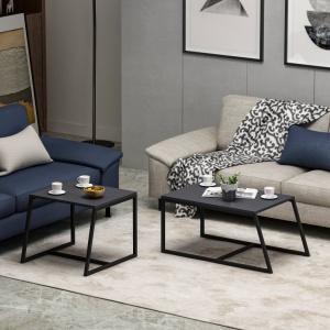 Set 2 Masute de Cafea Model Lucas, 75x50x38/55x57x45 cm, Antracit - Img 9