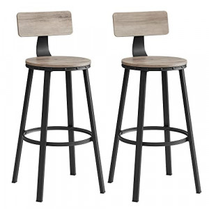 Set 2 scaune de bar Model Crosby, Negru/Alb fildes, 54x54x99 cm - Img 2