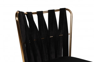 Set 2 scaune Model Belt, Negru/Auriu, 43x43x82 cm - Img 5
