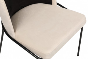 Set 2 scaune Model Dore, Crem/Negru, 54x55x86 cm - Img 8