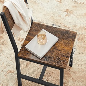 Set 2 scaune Model Norman, Negru/Maro, 50x36x87.6 cm - Img 6